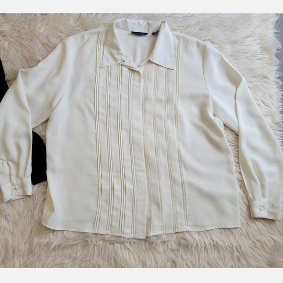 Lot of 5 Womens Shirts XL Blouse Black Denim Ivory Button Up  FLAW - Picture 6 of 12